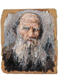 Lew Nikolajewitsch Tolstoi, 2017, &Ouml;l auf Pappe, 70 x 60 cm
